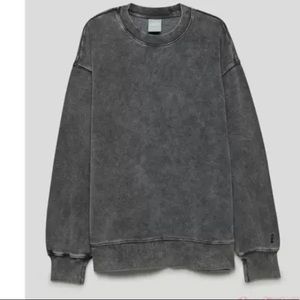 TNA CozyAF Boyfriend Sweatshirt Washed Out Black